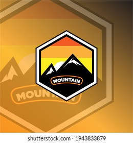Simple Modern Mountain Logo Design Vector