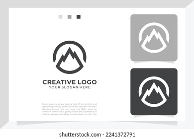 Simple Modern Mountain Logo Design Vector inspiration