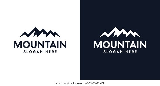 simple modern mountain logo design