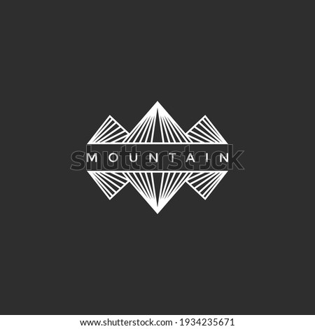 Simple Modern Mountain Logo Design Vector on black background