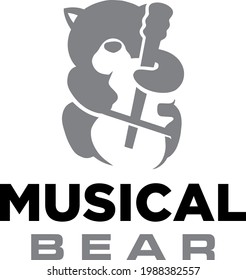 Simple and modern music bear logo for company, business, community, team, etc.