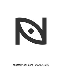 A simple and modern N eye logo, perfect for an eye clinic or eyewear optics.