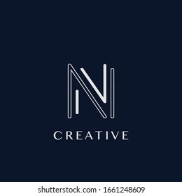 Logotipo simple moderno de letra N, plantilla de logotipo de diseño de vectores monográficos