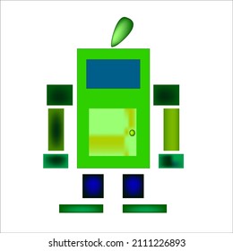 einfacher, moderner, natürlicher grüner Roboter
