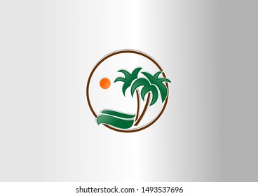 Simple modern nature logo design template. 