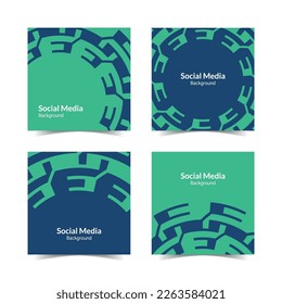 simple and modern navy green tech square flat social media background