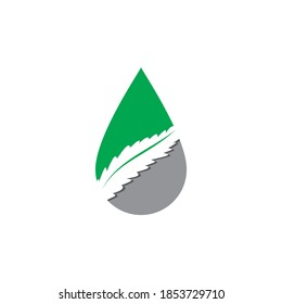simple espacio negativo moderno hoja de marihuana en un signo de gota de petróleo extracto médico vector icono