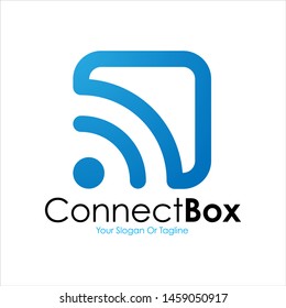 simple modern network connection on square logo design. Logo Design inspiration.