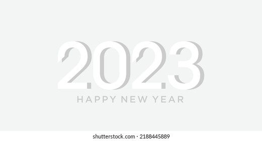 simple modern new year 2023 logo design in white color