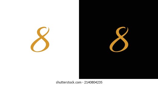 Diseño de logotipo infinito simple y moderno número 8