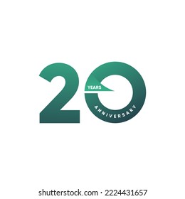 Simple Modern Number Twenty Aniversary Logo Design Template