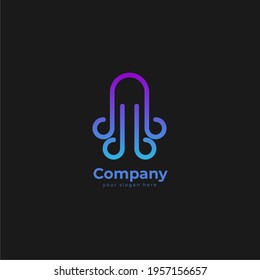 Simple modern octopus logo concept
