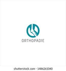 simple modern orthopedics vector in circle round frame with blue color. medical and healthy logo template. icon design inspiration