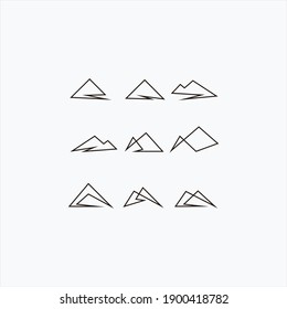 vector de montañas modernas y logotipo
