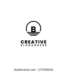 diseño sencillo y moderno de la letra del logotipo B.