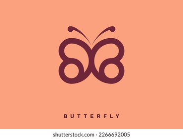simple and modern outline butterfly logo template