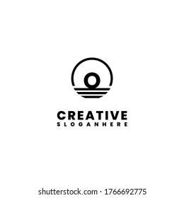 simple modern outline O logo letter design concept.
