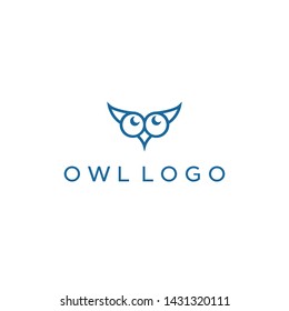 simple and modern an owl head logo design