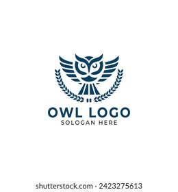 simple and modern owl logo illustration for company, business, community, team, etc