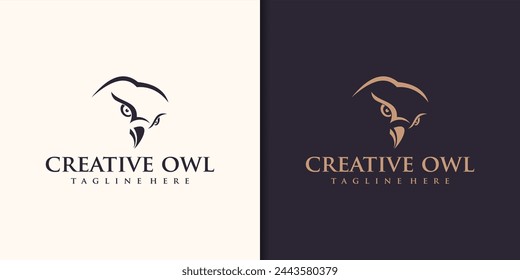 simple and modern owl logo illustration for company, business, community, education, etc