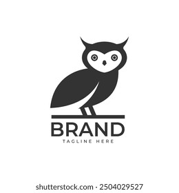 simple and modern owl logo illustration for company, business, community, team, etc, eps10