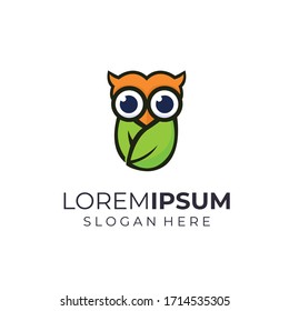 Simple modern owl logo template
