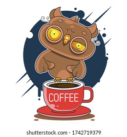 Simple modern owl logo template Vector Illustration Suitable For Greeting Card, Poster Or T-shirt Printing.