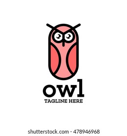 Simple modern owl logo template