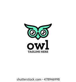 Simple modern owl logo template