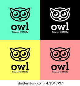 Simple modern owl logo template