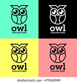 Simple modern owl logo template