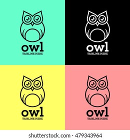 Simple modern owl logo template