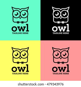 Simple modern owl logo template