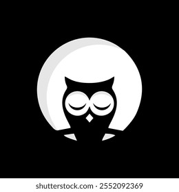 Simple and modern owl logo vector illustration. Negative space logo.Eps 10