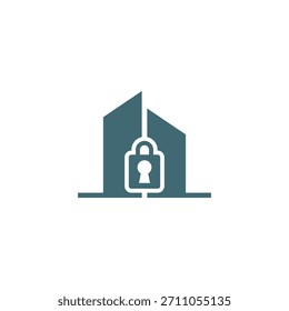 logotipo de construção de cadeado simples e moderno