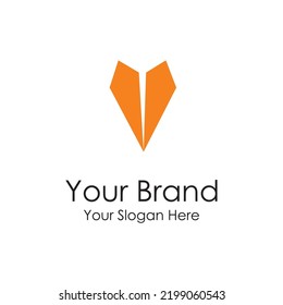 Simple modern paper plane for aircraft aeroplane airplane aviation vector premium logo design
