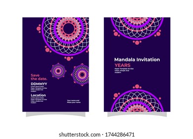 Diseño sencillo y moderno de plantillas de papel con un concepto mandala de lujo. EPS vectoriales