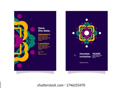 Einfache und moderne Papiervorlage Einladung Design mit Luxus mandala Konzept. Vector EPS
