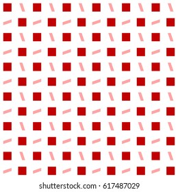 Simple, modern pattern of squares and rhombuses suitable for home ware and interior design - seamless editable repeating vector background wallpaper, can be tiled (red)