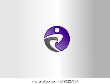 Simple modern people logo vector icon design.