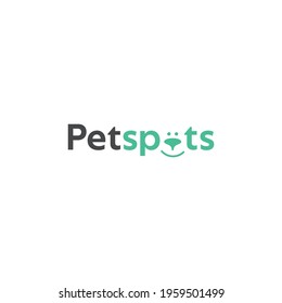 The simple and modern pet spots logo design is suitable for the pet business 