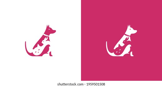 The simple and modern pet spots logo design is suitable for the pet business 