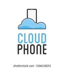 Simple Modern Phone Cloud System Technology Logo Template Idea