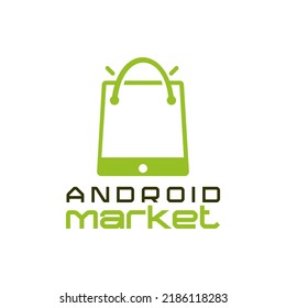 Simple modern phone market technology logo template idea