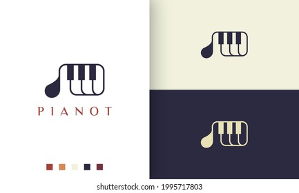 simple and modern piano composer logo or icon