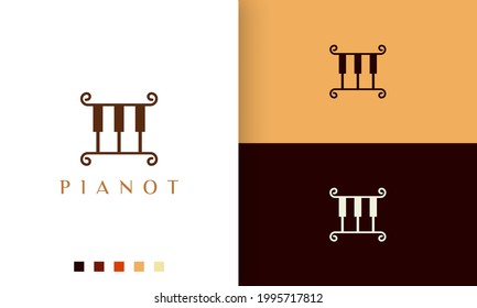 simple and modern piano composer logo or icon
