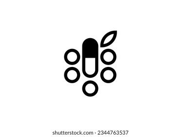 simple modern pill grape logo design