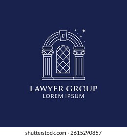 Simple and Modern Pillar of Law Legal Firm symbol illustration