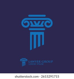 Simple and Modern Pillar of Law Legal Firm symbol illustration