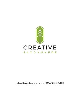 simple and modern pine vector symbol logo